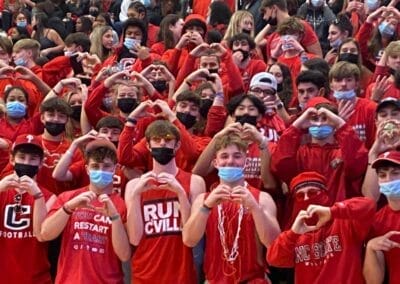 Students at Coatesville Basketball game Aidan's Heart Foundation Red Out event
